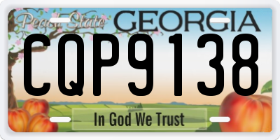 GA license plate CQP9138
