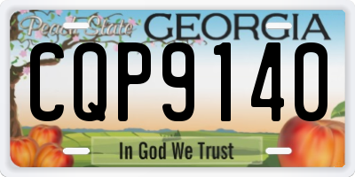 GA license plate CQP9140