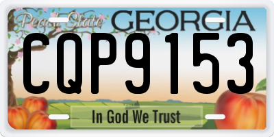 GA license plate CQP9153