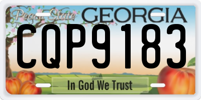 GA license plate CQP9183