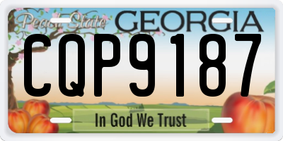 GA license plate CQP9187