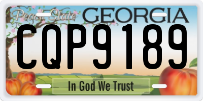 GA license plate CQP9189