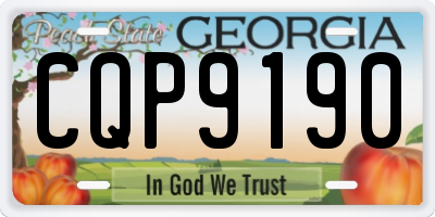 GA license plate CQP9190