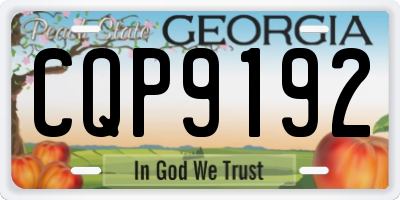 GA license plate CQP9192