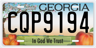 GA license plate CQP9194