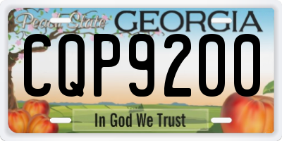 GA license plate CQP9200