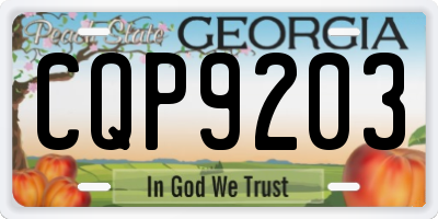 GA license plate CQP9203