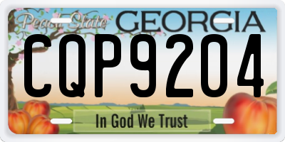GA license plate CQP9204