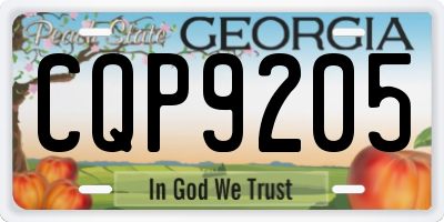 GA license plate CQP9205