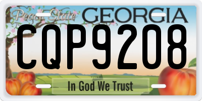 GA license plate CQP9208