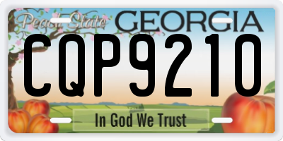 GA license plate CQP9210