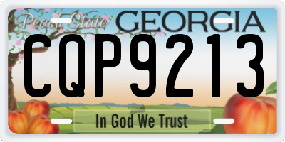 GA license plate CQP9213