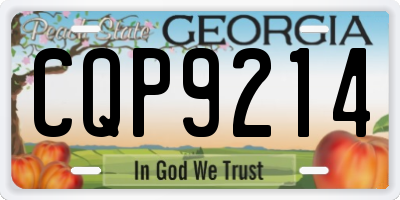 GA license plate CQP9214