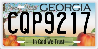GA license plate CQP9217