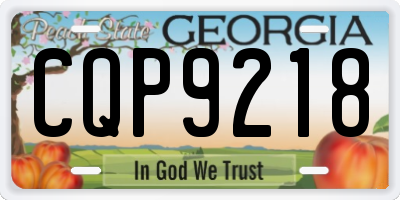 GA license plate CQP9218