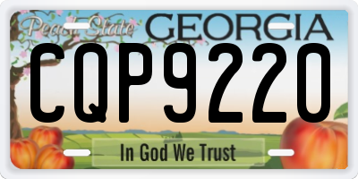 GA license plate CQP9220