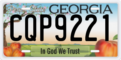 GA license plate CQP9221