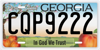 GA license plate CQP9222