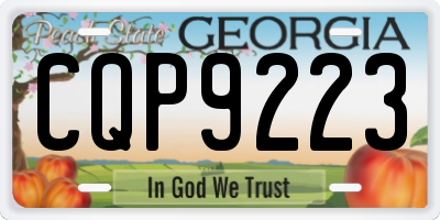 GA license plate CQP9223