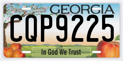 GA license plate CQP9225