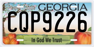 GA license plate CQP9226