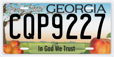 GA license plate CQP9227