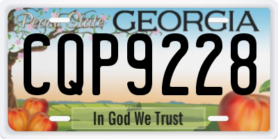 GA license plate CQP9228