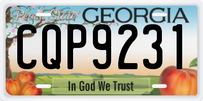GA license plate CQP9231