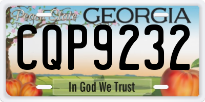 GA license plate CQP9232