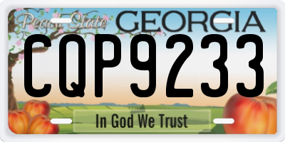 GA license plate CQP9233