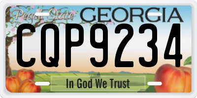 GA license plate CQP9234
