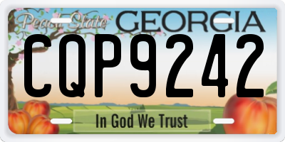 GA license plate CQP9242