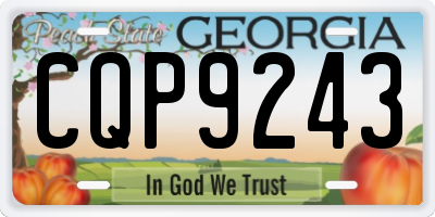 GA license plate CQP9243