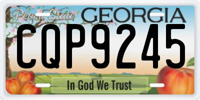 GA license plate CQP9245