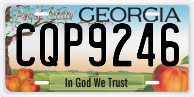 GA license plate CQP9246