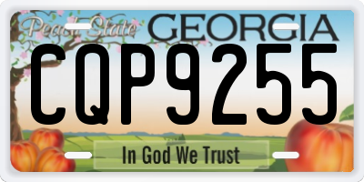 GA license plate CQP9255