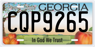 GA license plate CQP9265