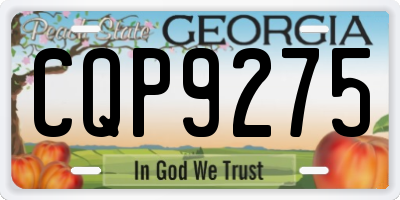 GA license plate CQP9275