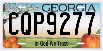 GA license plate CQP9277