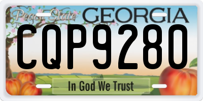 GA license plate CQP9280