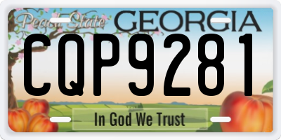 GA license plate CQP9281