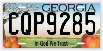 GA license plate CQP9285