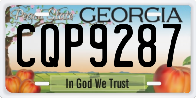 GA license plate CQP9287