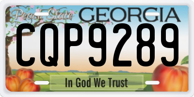 GA license plate CQP9289