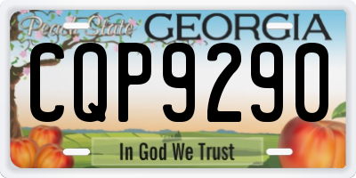 GA license plate CQP9290