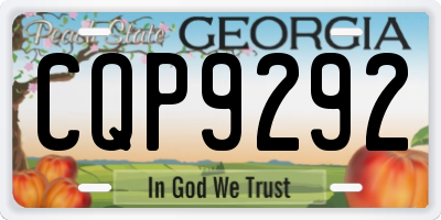 GA license plate CQP9292