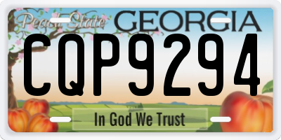 GA license plate CQP9294