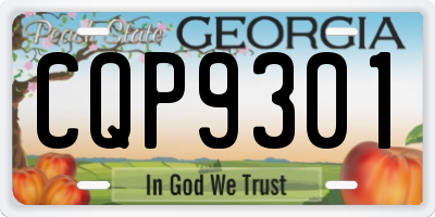 GA license plate CQP9301