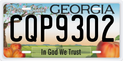 GA license plate CQP9302