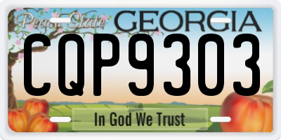 GA license plate CQP9303